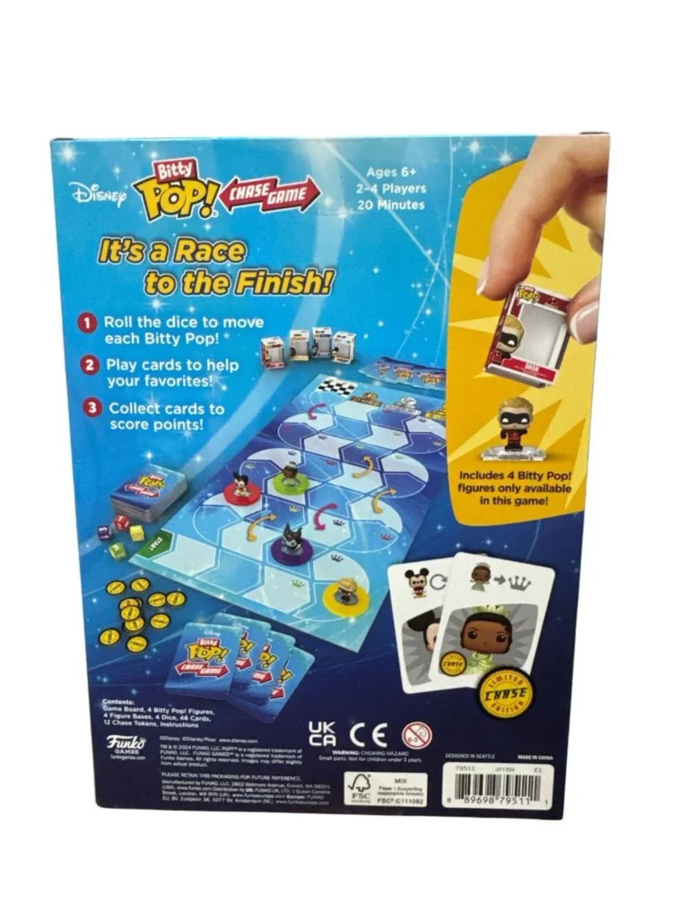 Disney Bitty Pop! Chase Game By Funko Games Includes 4 Exclusive Figures Ages 6+